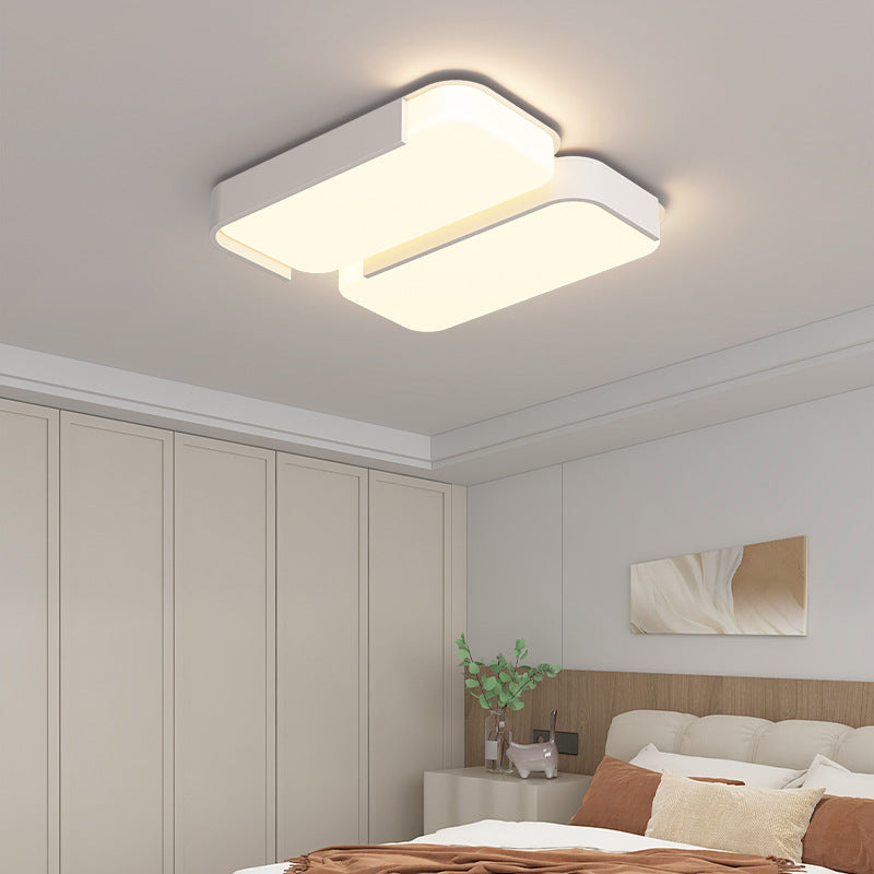 Luz de techo LED de montaje empotrado de plástico y hierro en forma de rectángulo de simplicidad moderna para sala de estar 