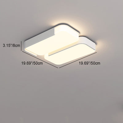 Moderne Einfachheit Rechteck Eisen Kunststoff LED Unterputz Deckenleuchte für Wohnzimmer 