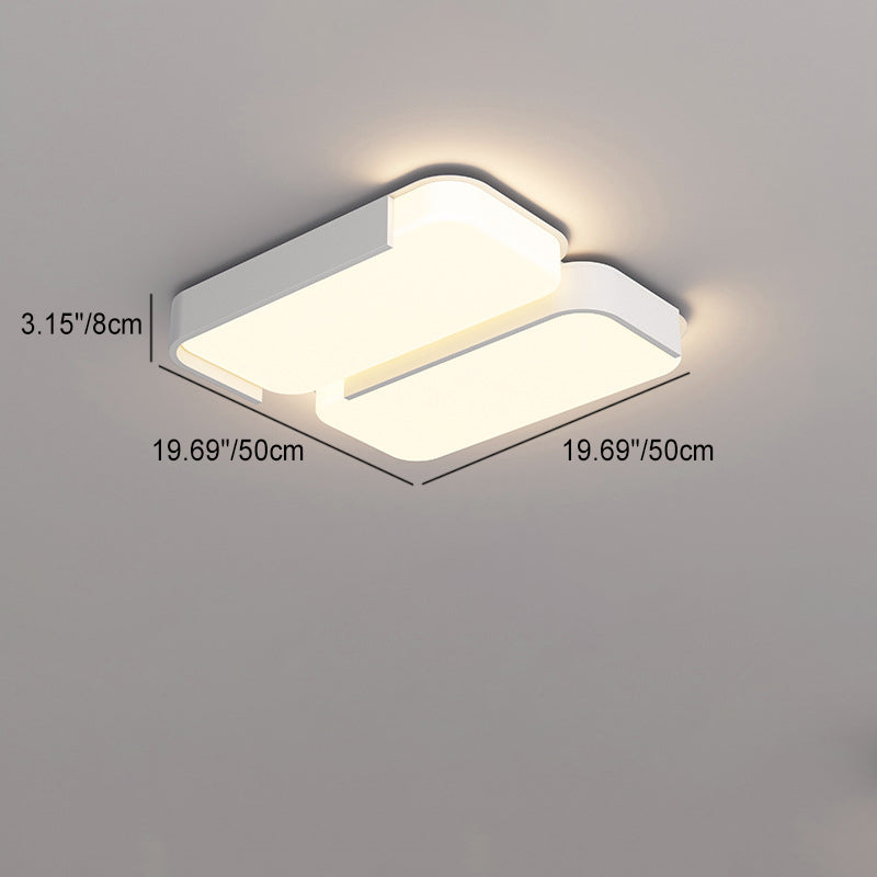 Moderne Einfachheit Rechteck Eisen Kunststoff LED Unterputz Deckenleuchte für Wohnzimmer 