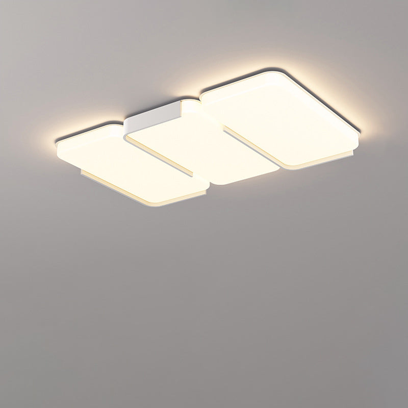 Moderne Einfachheit Rechteck Eisen Kunststoff LED Unterputz Deckenleuchte für Wohnzimmer 