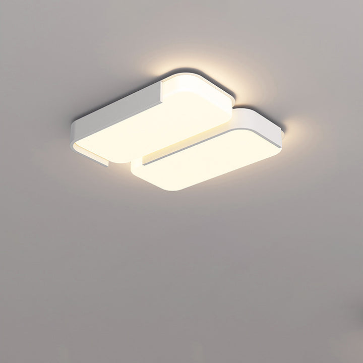 Luz de techo LED de montaje empotrado de plástico y hierro en forma de rectángulo de simplicidad moderna para sala de estar 
