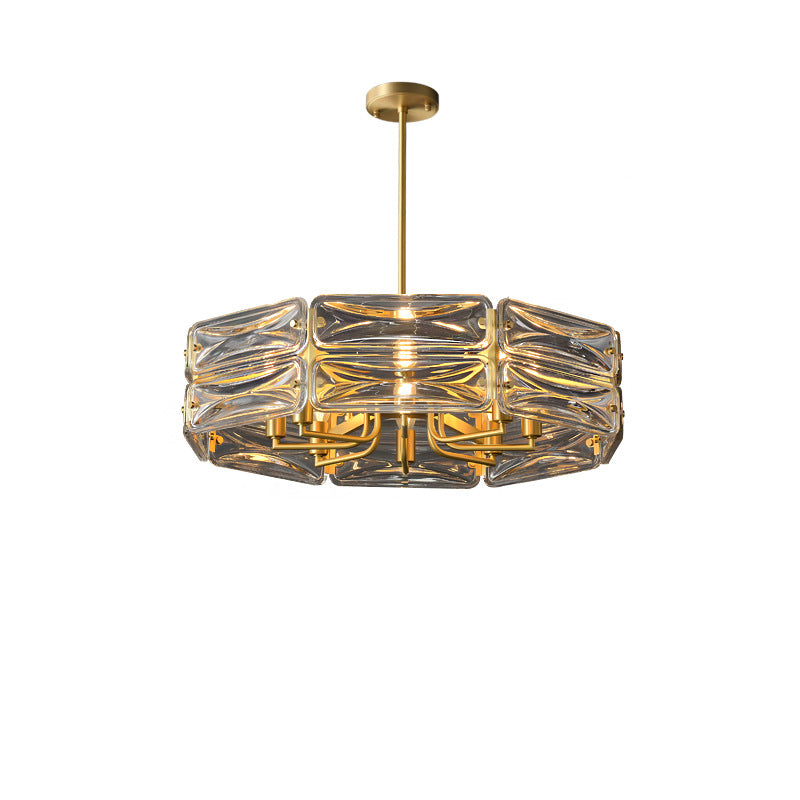Moderne Luxus Polygon Kupfer Glas 6/8/10 Licht Kronleuchter Für Wohnzimmer