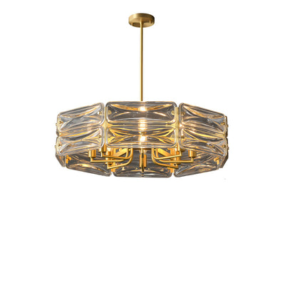Moderne Luxus Polygon Kupfer Glas 6/8/10 Licht Kronleuchter Für Wohnzimmer