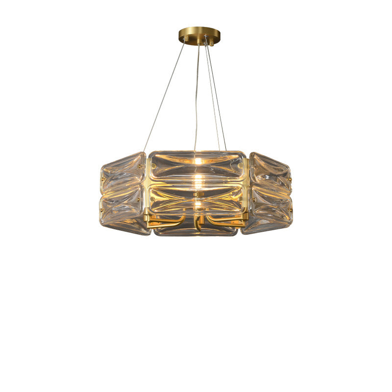 Moderne Luxus Polygon Kupfer Glas 6/8/10 Licht Kronleuchter Für Wohnzimmer