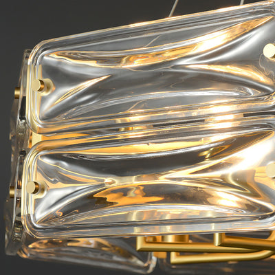 Moderne Luxus Polygon Kupfer Glas 6/8/10 Licht Kronleuchter Für Wohnzimmer