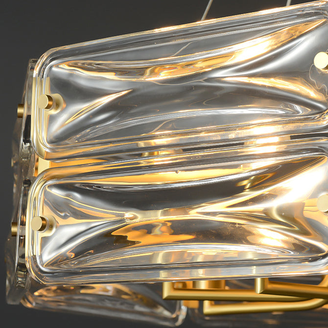 Moderne Luxus Polygon Kupfer Glas 6/8/10 Licht Kronleuchter Für Wohnzimmer