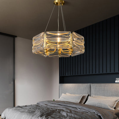 Moderne Luxus Polygon Kupfer Glas 6/8/10 Licht Kronleuchter Für Wohnzimmer