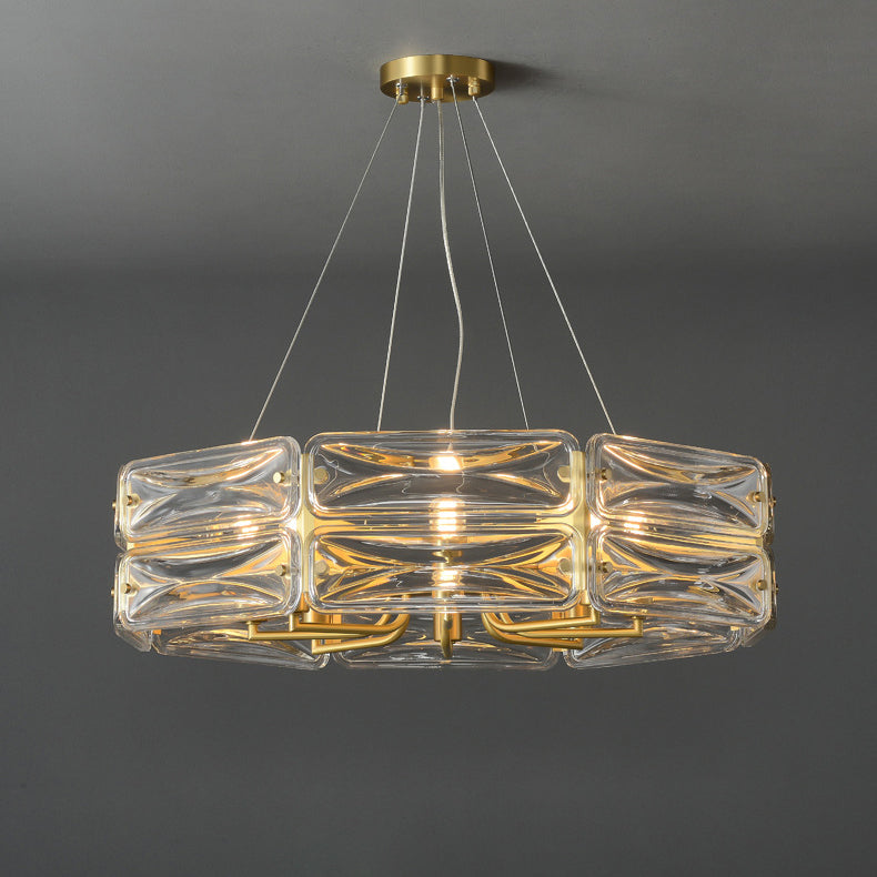 Moderne Luxus Polygon Kupfer Glas 6/8/10 Licht Kronleuchter Für Wohnzimmer