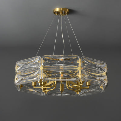 Moderne Luxus Polygon Kupfer Glas 6/8/10 Licht Kronleuchter Für Wohnzimmer