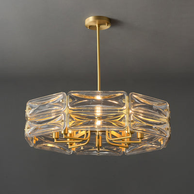 Moderne Luxus Polygon Kupfer Glas 6/8/10 Licht Kronleuchter Für Wohnzimmer