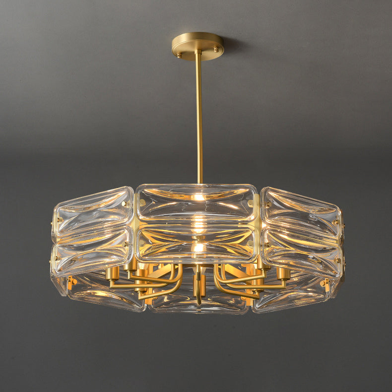 Moderne Luxus Polygon Kupfer Glas 6/8/10 Licht Kronleuchter Für Wohnzimmer