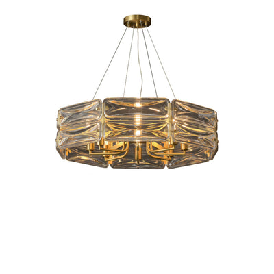 Moderne Luxus Polygon Kupfer Glas 6/8/10 Licht Kronleuchter Für Wohnzimmer