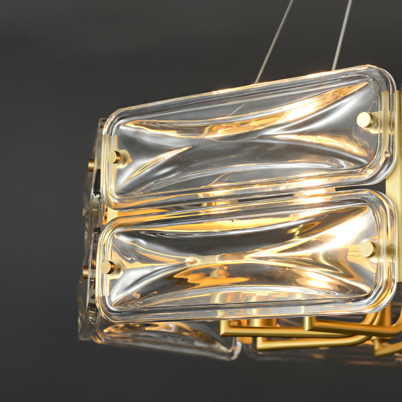 Moderne Luxus Polygon Kupfer Glas 6/8/10 Licht Kronleuchter Für Wohnzimmer