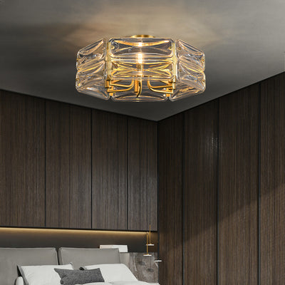 Moderne Luxus Polygon Kupfer Glas 6/8/10 Licht Kronleuchter Für Wohnzimmer