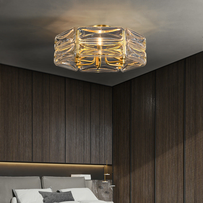 Moderne Luxus Polygon Kupfer Glas 6/8/10 Licht Kronleuchter Für Wohnzimmer