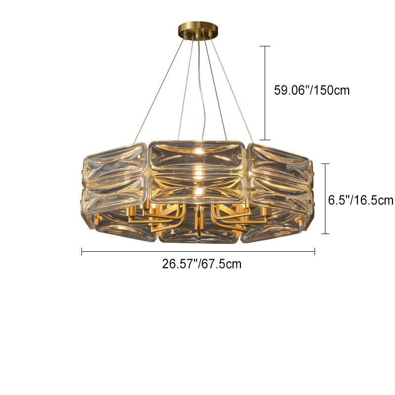 Moderne Luxus Polygon Kupfer Glas 6/8/10 Licht Kronleuchter Für Wohnzimmer