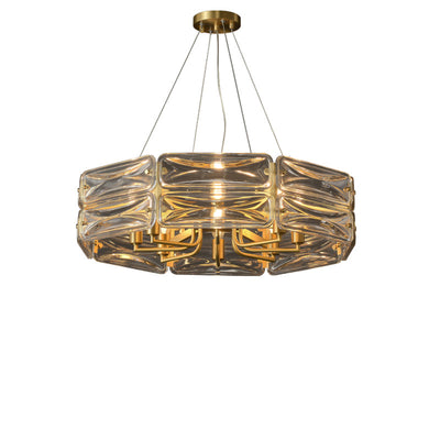 Moderne Luxus Polygon Kupfer Glas 6/8/10 Licht Kronleuchter Für Wohnzimmer