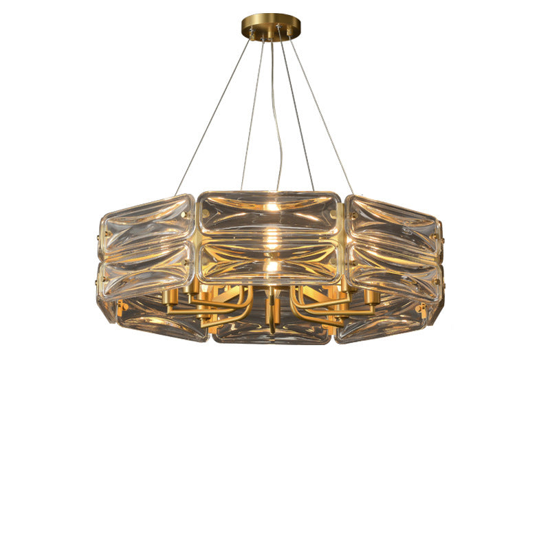 Moderne Luxus Polygon Kupfer Glas 6/8/10 Licht Kronleuchter Für Wohnzimmer
