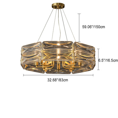Moderne Luxus Polygon Kupfer Glas 6/8/10 Licht Kronleuchter Für Wohnzimmer