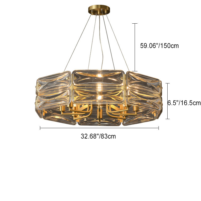 Moderne Luxus Polygon Kupfer Glas 6/8/10 Licht Kronleuchter Für Wohnzimmer
