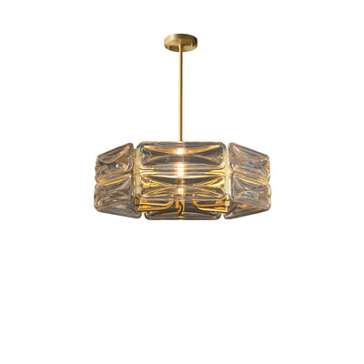 Moderne Luxus Polygon Kupfer Glas 6/8/10 Licht Kronleuchter Für Wohnzimmer
