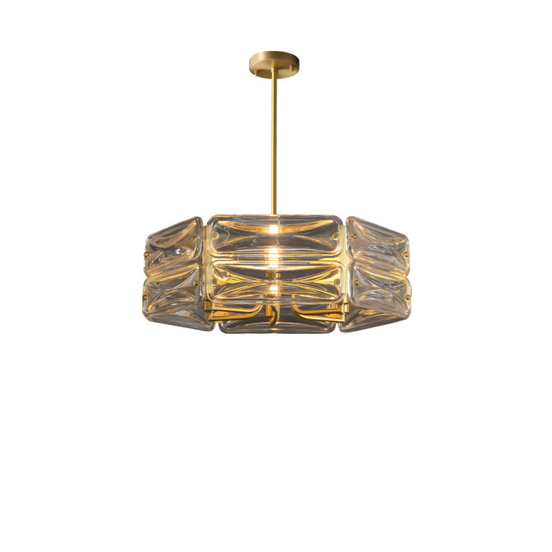 Moderne Luxus Polygon Kupfer Glas 6/8/10 Licht Kronleuchter Für Wohnzimmer