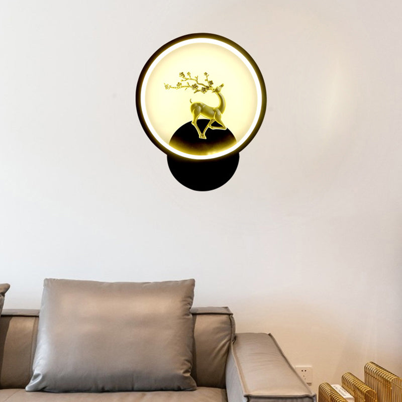 Lámpara de pared de hierro acrílico LED cuadrada escandinava contemporánea para sala de estar 