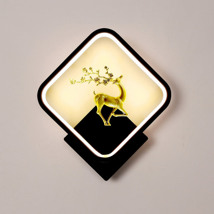 Lámpara de pared de hierro acrílico LED cuadrada escandinava contemporánea para sala de estar 