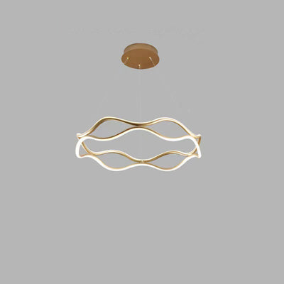 Araña de LED de cristal acrílico de aluminio con anillo torcido creativo contemporáneo para dormitorio 