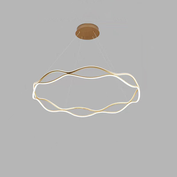 Lustre LED en cristal acrylique en aluminium torsadé créatif contemporain pour chambre 