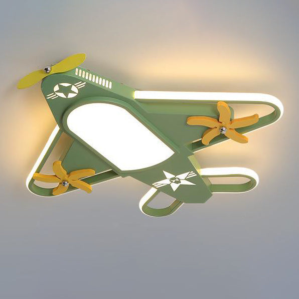 Zeitgenössische kreative Flugzeug Eisen Acryl LED Unterputz Deckenventilator Licht für Schlafzimmer 