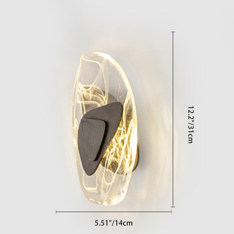 Lámpara de aplique de pared LED de cristal de hierro ovalado creativo contemporáneo para dormitorio 