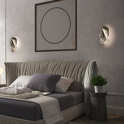Lámpara de aplique de pared LED de cristal de hierro ovalado creativo contemporáneo para dormitorio 