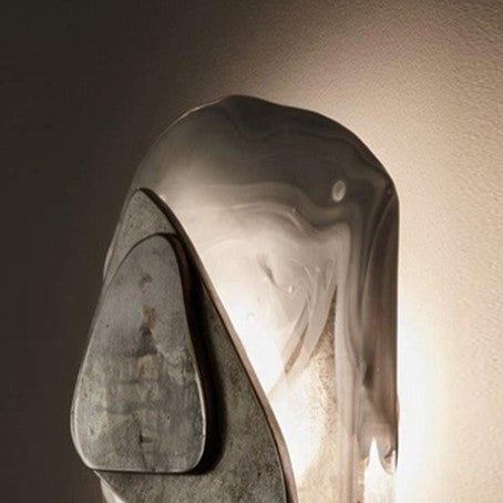 Applique murale LED en cristal et fer créatif contemporain ovale pour chambre à coucher 