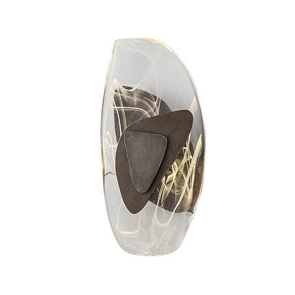 Applique murale LED en cristal et fer créatif contemporain ovale pour chambre à coucher 