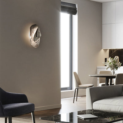Lámpara de aplique de pared LED de cristal de hierro ovalado creativo contemporáneo para dormitorio 