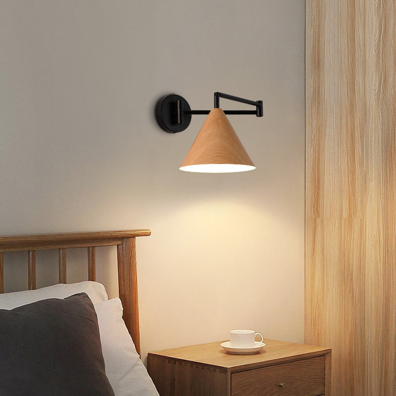 Lampe Applique Murale Moderne Minimaliste en Cône en Fer à 1 Lumière pour Chambre 
