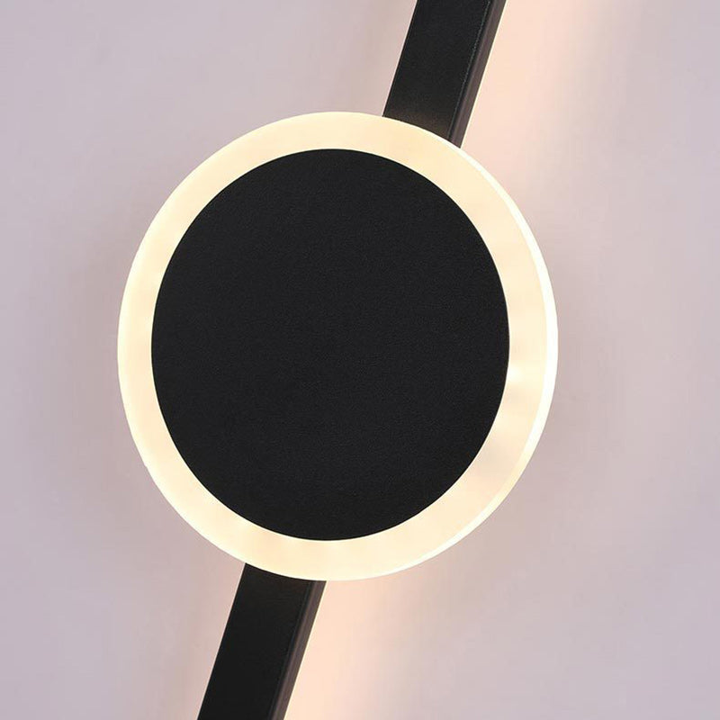 Lámpara de Aplique de Pared LED de Tira Larga de Aluminio Acrílico Minimalista Moderna para Dormitorio 