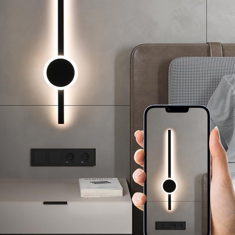 Applique murale LED en aluminium acrylique longue bande minimaliste moderne pour chambre 