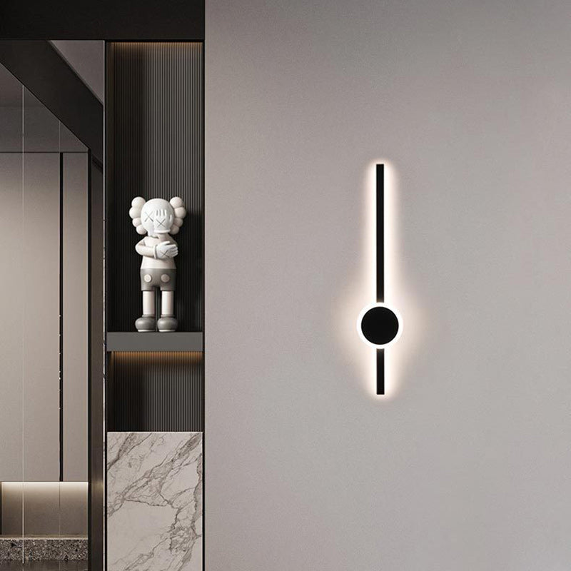Lámpara de Aplique de Pared LED de Tira Larga de Aluminio Acrílico Minimalista Moderna para Dormitorio 