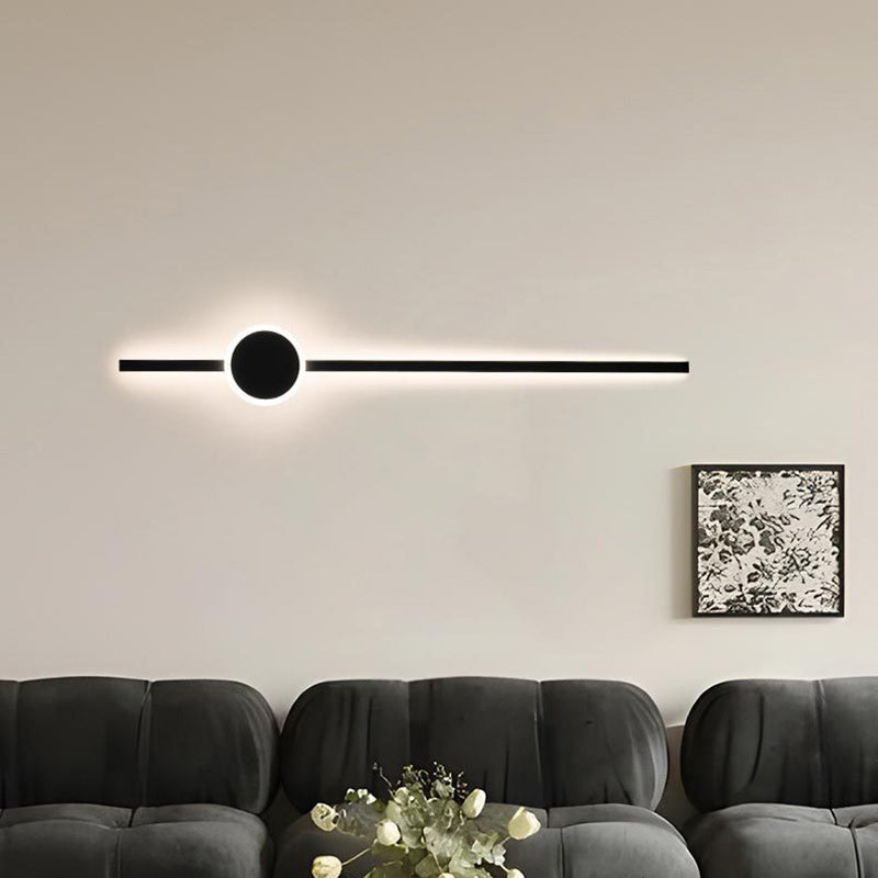 Lámpara de Aplique de Pared LED de Tira Larga de Aluminio Acrílico Minimalista Moderna para Dormitorio 