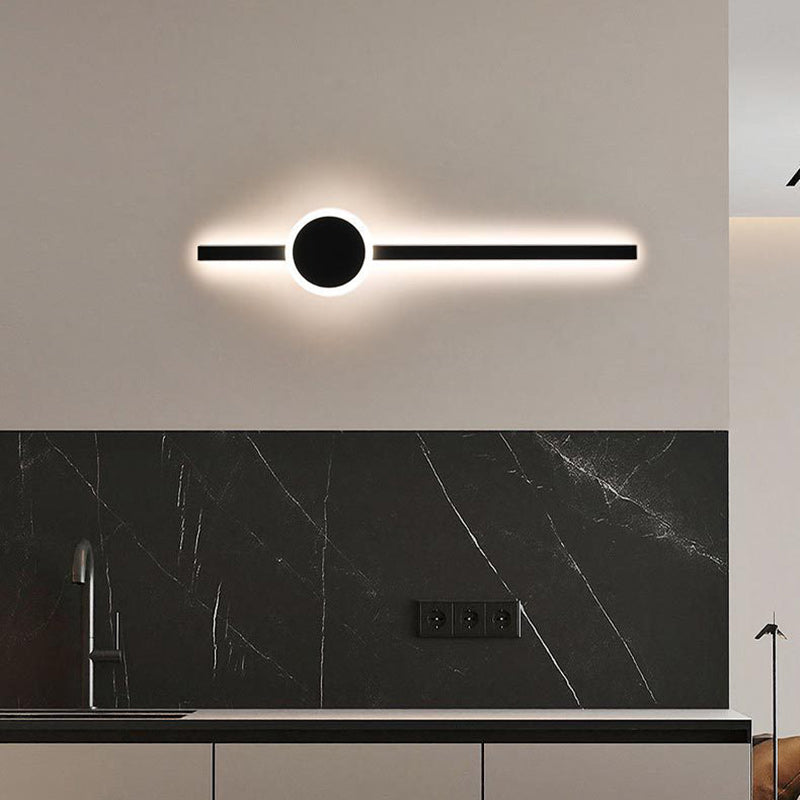Lámpara de Aplique de Pared LED de Tira Larga de Aluminio Acrílico Minimalista Moderna para Dormitorio 