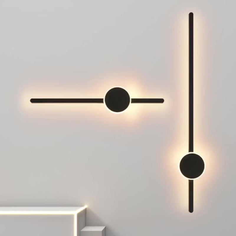 Lámpara de Aplique de Pared LED de Tira Larga de Aluminio Acrílico Minimalista Moderna para Dormitorio 