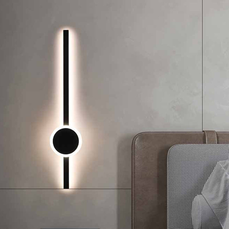 Lámpara de Aplique de Pared LED de Tira Larga de Aluminio Acrílico Minimalista Moderna para Dormitorio 