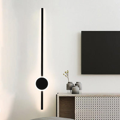 Lámpara de Aplique de Pared LED de Tira Larga de Aluminio Acrílico Minimalista Moderna para Dormitorio 