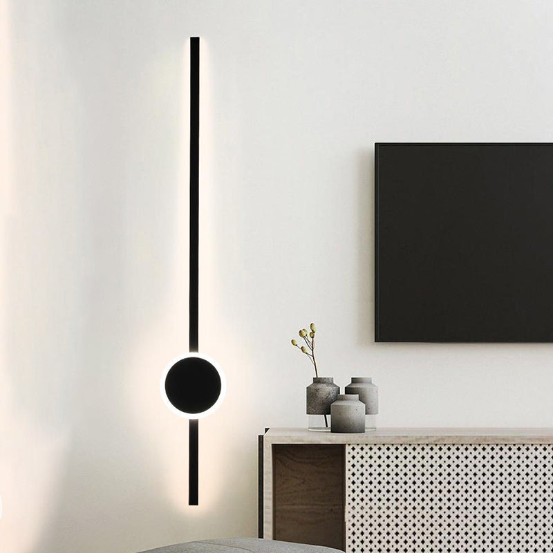 Lámpara de Aplique de Pared LED de Tira Larga de Aluminio Acrílico Minimalista Moderna para Dormitorio 