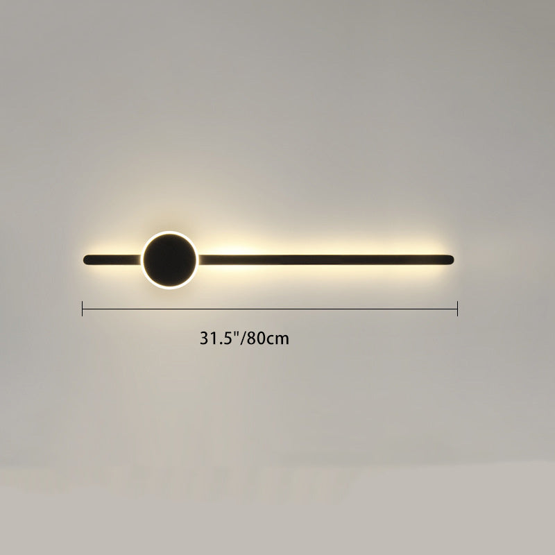 Lámpara de Aplique de Pared LED de Tira Larga de Aluminio Acrílico Minimalista Moderna para Dormitorio 
