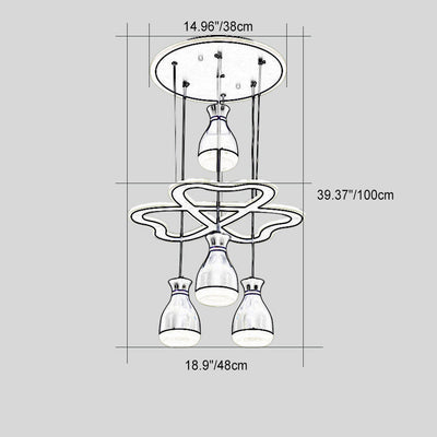 Lámpara de Araña LED de Hierro Acrílico Botella Minimalista Moderna para Dormitorio 