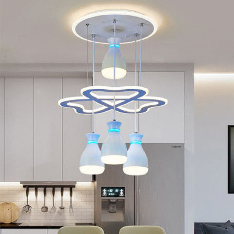Lámpara de Araña LED de Hierro Acrílico Botella Minimalista Moderna para Dormitorio 