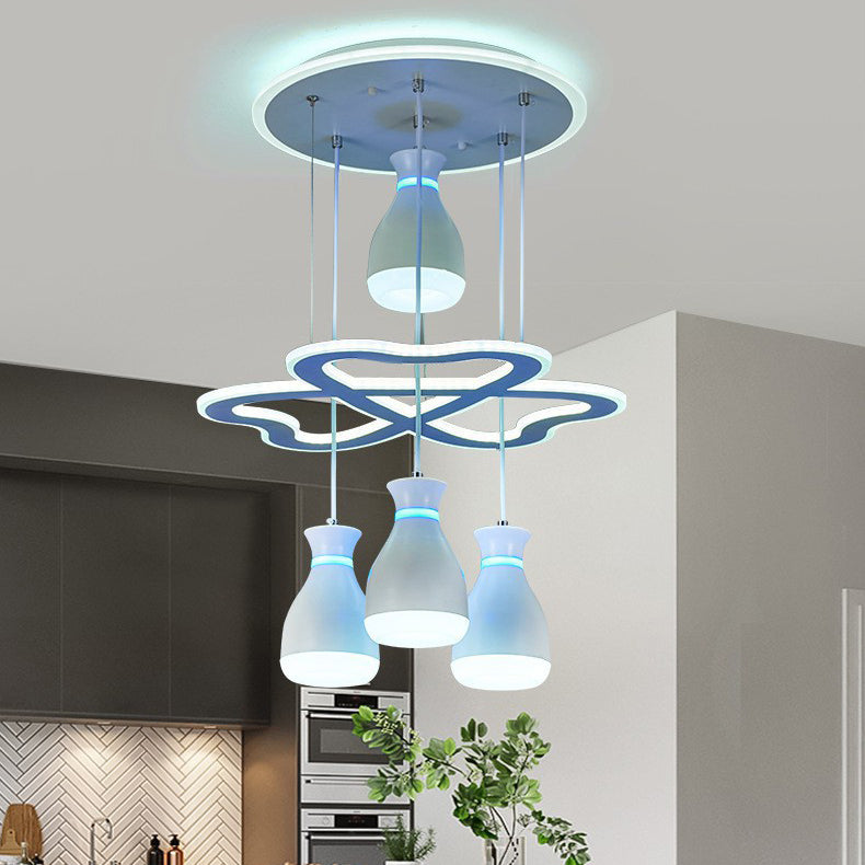 Lámpara de Araña LED de Hierro Acrílico Botella Minimalista Moderna para Dormitorio 